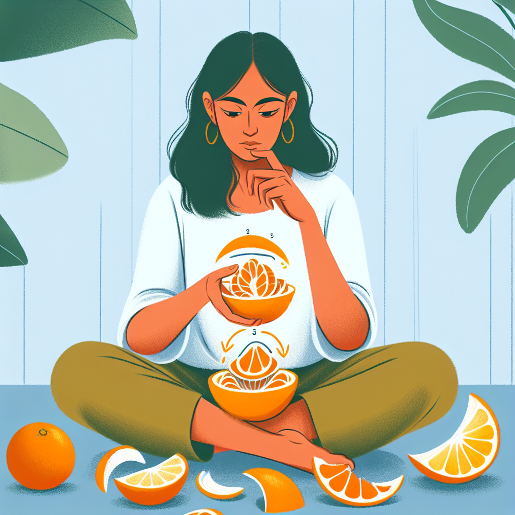 A thought-provoking photograph of a person peeling an orange, symbolizing the Orange Peel Theory and its impact on relationships.