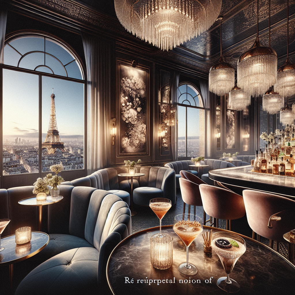 "An alluring photograph capturing the elegant and sensual atmosphere of Escale by LM, a private bar in Paris that reinvents the concept of the traditional 5 to 7."