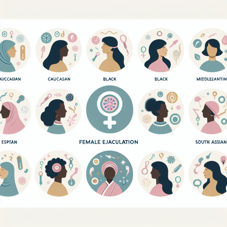 Illustration éducative sur l’éjaculation féminine, montrant des silhouettes de femmes avec des symboles de santé sexuelle, dans des couleurs douces et des éléments graphiques éducatifs.