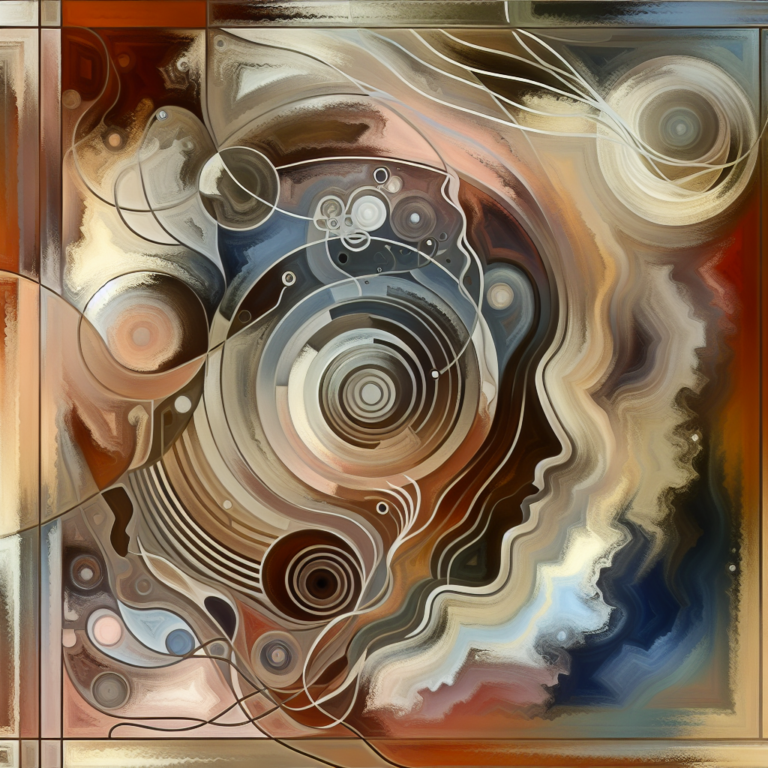 An abstract and tasteful illustration representing the psychological and emotional aspects of scatophilia, using subtle earthy tones and abstract shapes to symbolize the complex emotions involved.