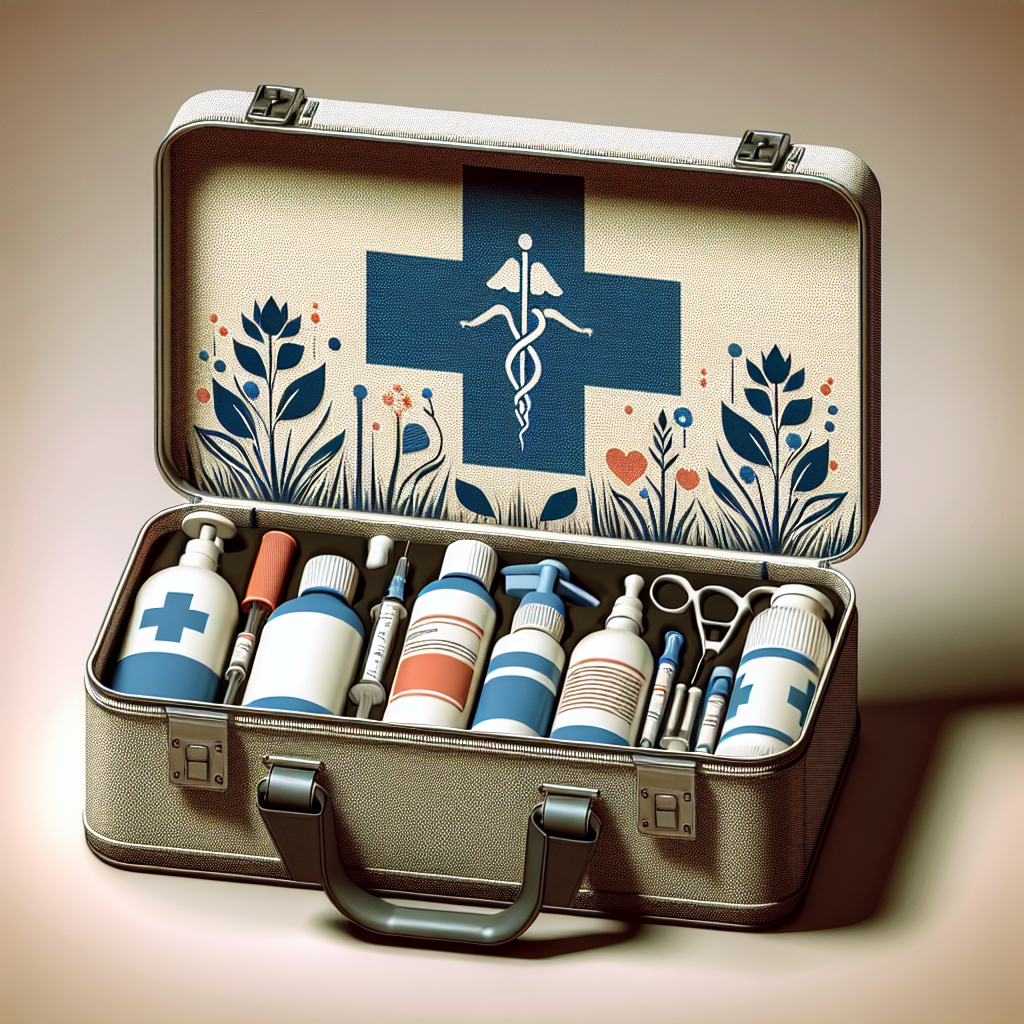 A scene depicting a healthcare kit designed to detect chemical submission, symbolizing hope and support for victims of chemical-induced violence. The kit should be placed on a neutral background with an empowering and supportive atmosphere.