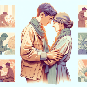 A sensual and artistic illustration of a couple exploring intimate positions, highlighting the connection and pleasure derived from mutual exploration and understanding, with a soft color palette to evoke emotion and warmth.