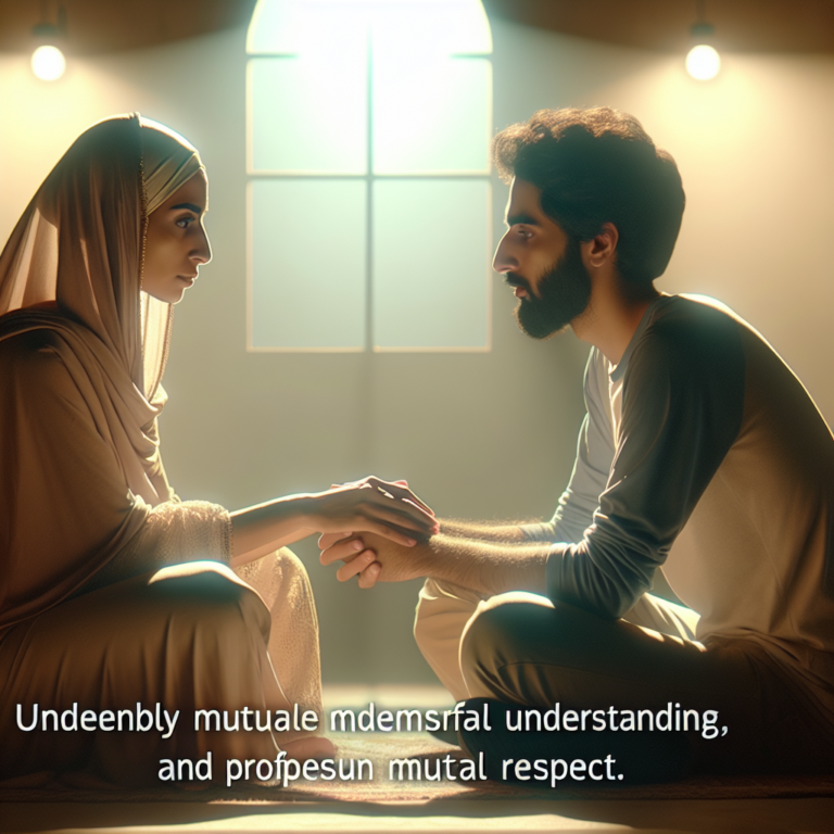 A gentle breakup conversation between a couple, in a serene and respectful setting, with soft lighting and a peaceful atmosphere, illustrating mutual understanding and empathy.