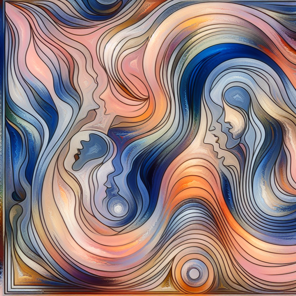 An artistic illustration of abstract waves symbolizing pleasure and exploration, incorporating subtle symbols of intimacy and connection, using soft pastel colors to evoke a sense of comfort and curiosity.