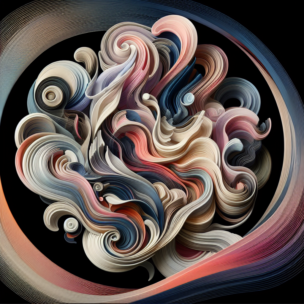 A tasteful abstract representation of feminine sexual empowerment, focusing on the intimate and complex dynamics of anal pleasure as depicted in modern, pastel colors.