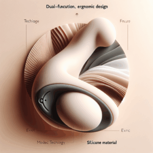 A stylish and elegant depiction of Namii, a two-in-one sextoy with a focus on its ergonomic design and luxurious silicone texture, set against a backdrop of soft, neutral colors. The image should evoke a sense of sensuality and modern technology, highlighting its dual function capabilities in a graceful manner.