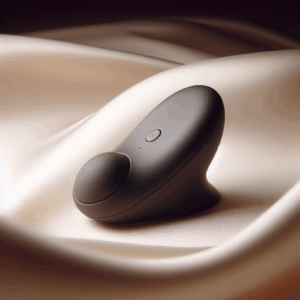 A close-up, sensual image of a modern, ergonomically designed sextoy, highlighting its sleek form and luxurious material, amidst a soft, intimate background suggesting a sense of privacy and personal space.
