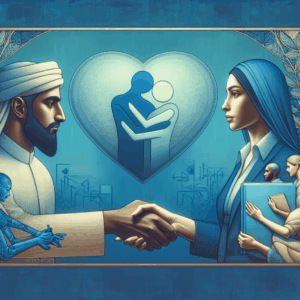 A thoughtful illustration showing a couple with emotions of jealousy, communication in the foreground, surrounded by symbols of love and trust, in a soft, harmonious color palette, emphasizing an educational theme.