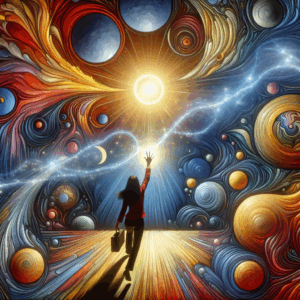 A psychological illustration of a person breaking free from mental manipulation, with abstract colors symbolizing emotions.