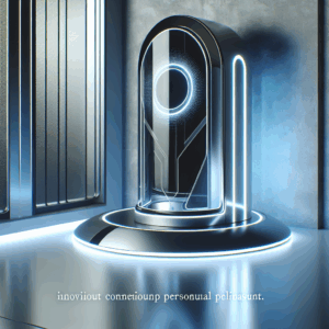 A futuristic-looking, innovative sex toy with sleek design and glowing lights, placed in a modern, minimalistic setting, conveying a sense of advanced technology and pleasure.