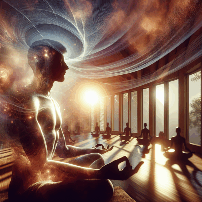 A serene and intimate setting depicting a person in a state of tranquil awareness, surrounded by soft lighting and warm hues, highlighting the theme of prolonged sensory exploration in a calming environment.