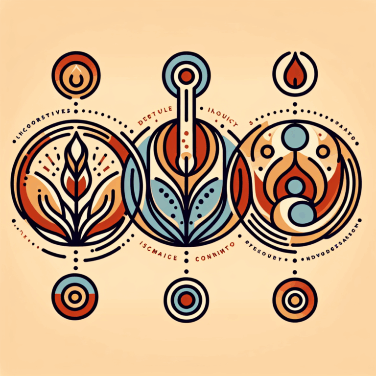 A diverse and inclusive illustration showing three abstract representations of intimacy and connection, symbolizing different techniques for anal pleasure. Incorporate subtle elements of joy and comfort, using warm and inviting colors.