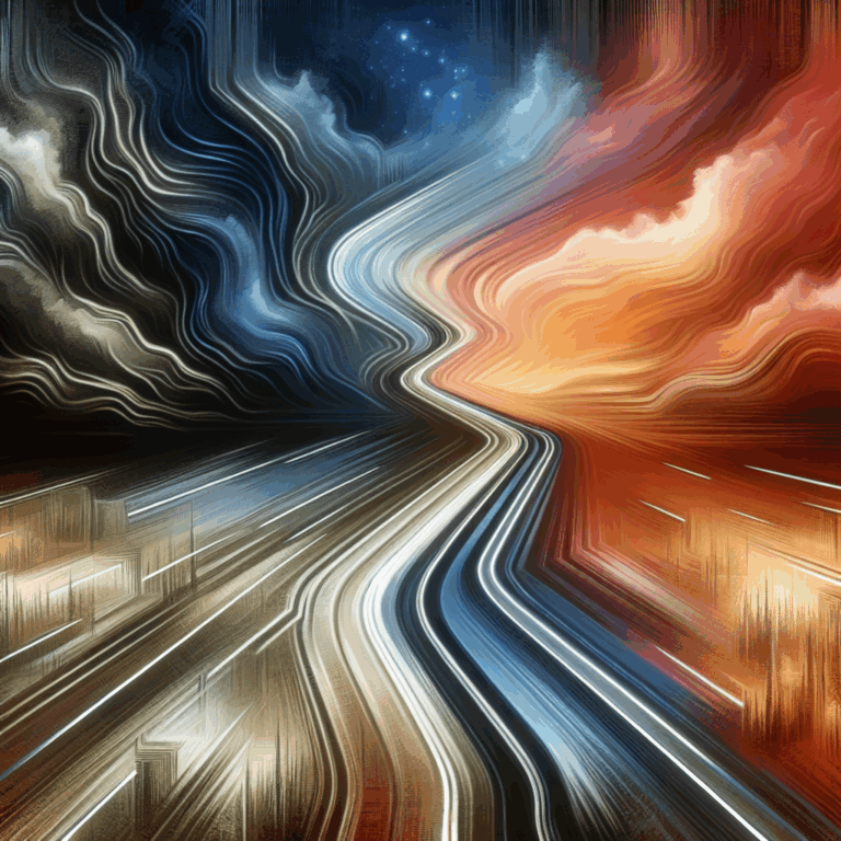 An abstract representation of the emotional journey of a break-up, showing a path moving from darkness to light, symbolizing personal growth and new beginnings.