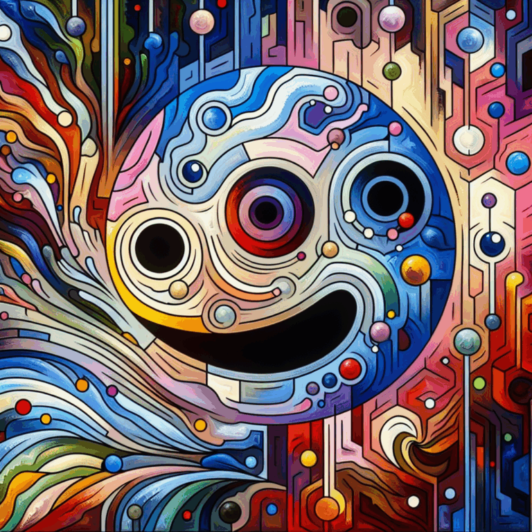 An abstract, colorful illustration depicting the concept of prolonged arousal, with hints of euphoria and trance-like states, suitable for an article about gooning in sexual education.