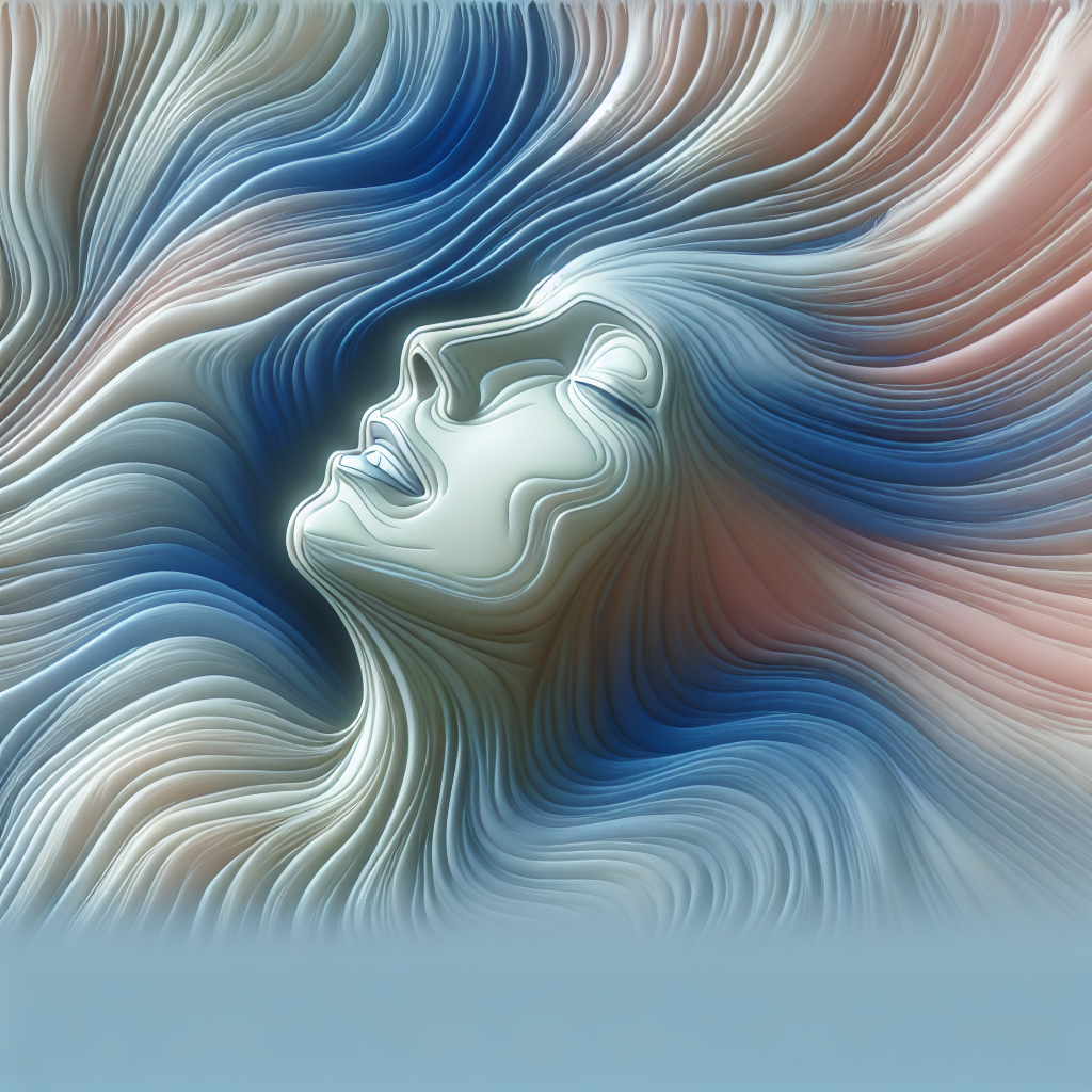A sensual and artistic representation of a person experiencing deep relaxation and euphoria, embodying the concept of prolonged pleasure in a minimalist, abstract style.