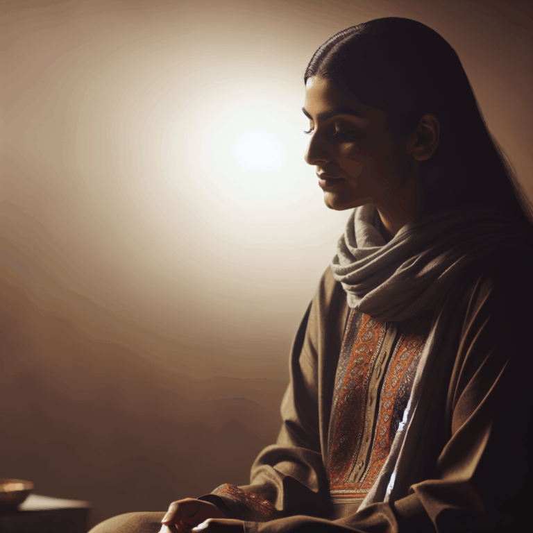 Une image représentant une femme réfléchissant sur le désir et la fréquence des rapports sexuels, avec une ambiance sereine et introspective, des teintes douces et une lumière tamisée évoquant l'intimité.