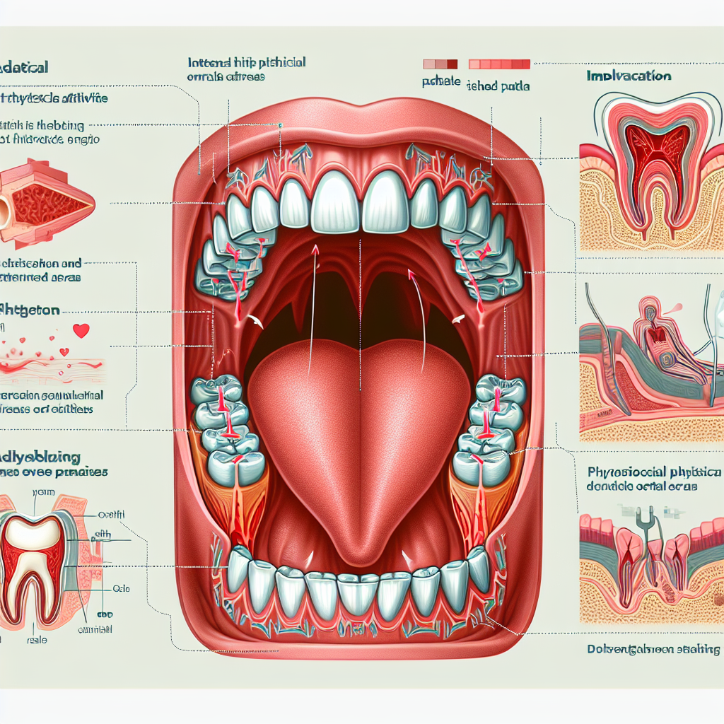 An educational illustration depicting the oral health impact of intense oral sex, focusing on affected palate areas, in a medical and informative style.