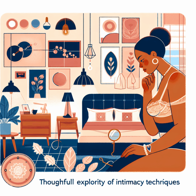 A tasteful and informative illustration depicting a modern woman exploring sexual techniques, set in a cozy bedroom atmosphere, emphasizing a safe and consensual environment for discussing sexual pleasure and exploration.