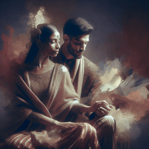 An intimate, artistic portrayal of a couple in a suggestive pose inspired by the name 'elephant' to represent the sensual position described, with elegant lighting and soft-focus effects for a tasteful illustration.
