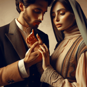 A subtle and tasteful artistic representation of intimacy and human connection, focusing on the theme of exploring boundaries and discovering new forms of pleasure.
