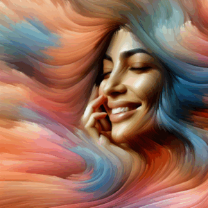 An artistic depiction of a person experiencing prolonged pleasure through gooning, with soft, flowing colors symbolizing pleasure and euphoria.