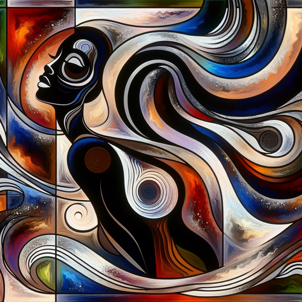 A confident woman expressing her sexuality, surrounded by abstract representations of fantasies and desires, in a modern, empowering art style.