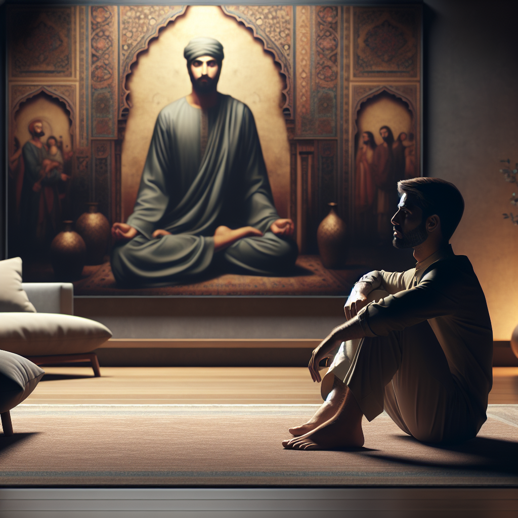 A serene and intimate scene showing a person in a relaxed setting, focusing on self-exploration, creating an ambiance of tranquility and intensity. The image should convey a sense of calm and prolonged pleasure, with soft lighting and muted colors to enhance the peaceful mood.