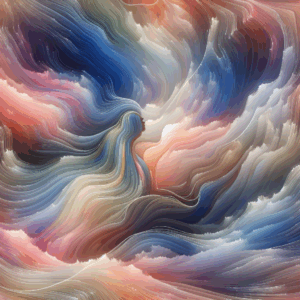 An artistic illustration of the concept of cervical orgasm, showing abstract interpretations of deep sensations and nerve stimulation, with soft colors and gentle, flowing lines to evoke intimacy and depth.