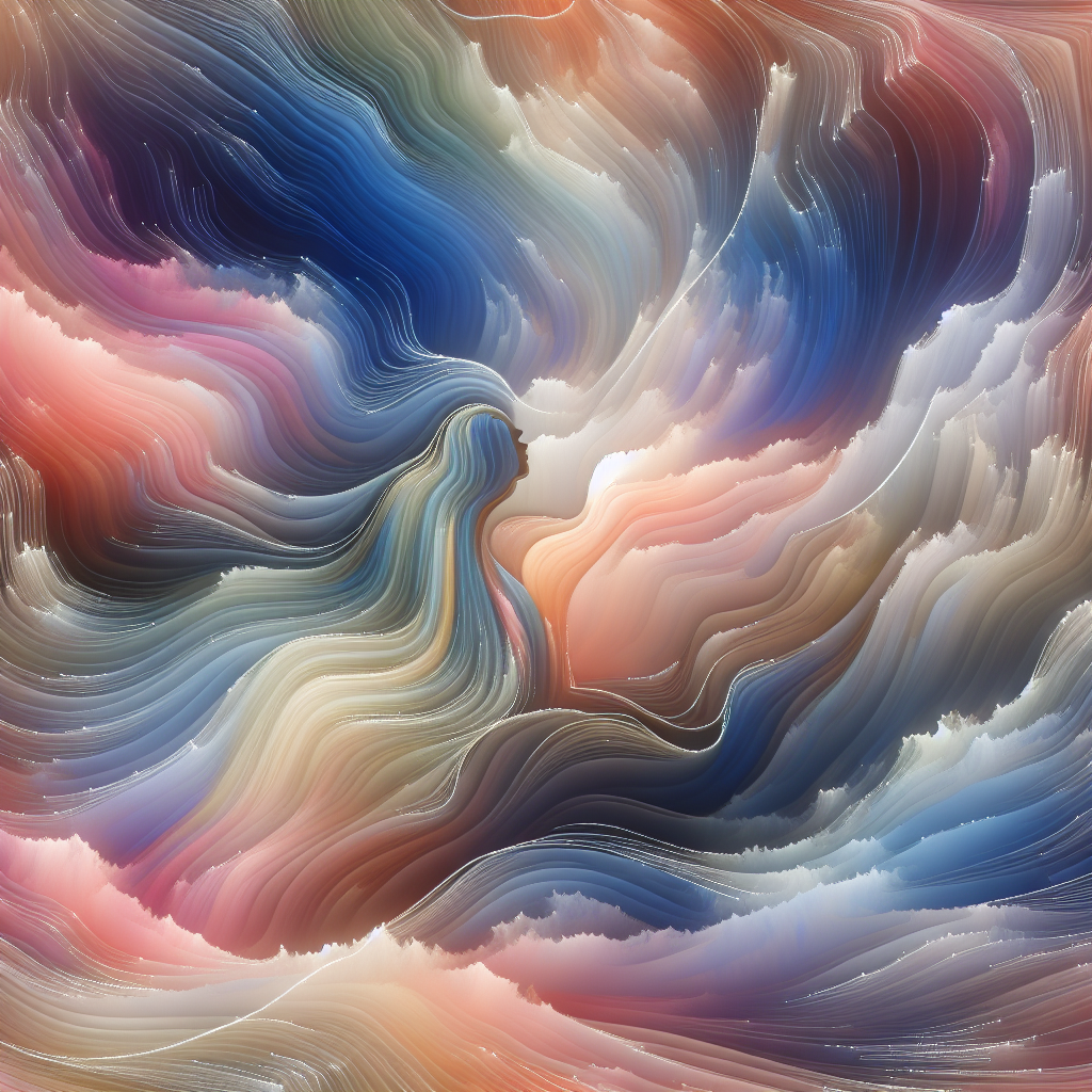 An artistic illustration of the concept of cervical orgasm, showing abstract interpretations of deep sensations and nerve stimulation, with soft colors and gentle, flowing lines to evoke intimacy and depth.